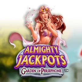 Almighty Jackpots: Garden of Persephone by Novomatic, showcased at robocats.gr.com – game logo